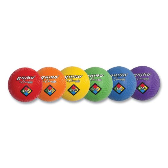 Picture of Champion Sports Playground Ball Set, Nylon, Assorted Colors, 6/Set