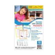 Picture of Reusable Dry-Erase Pockets 6"X9" 10/Pkg Assorted Primary Colors