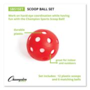 Picture of Champion Sports Scoop Ball Set, Plastic, Assorted Colors, 2 Scoops/1 Ball Per Set, 6 Sets