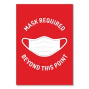Picture of Avery® Preprinted Surface Safe Wall Decals, 7 x 10, Mask Required Beyond This Point, Red Face, White Graphics, 5/Pack