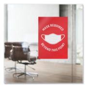 Picture of Avery® Preprinted Surface Safe Wall Decals, 7 x 10, Mask Required Beyond This Point, Red Face, White Graphics, 5/Pack