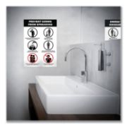 Picture of Avery® Preprinted Surface Safe Wall Decals, 7 x 10, Prevent Germs from Spreading, White/Black Face, Black Graphics, 5/Pack