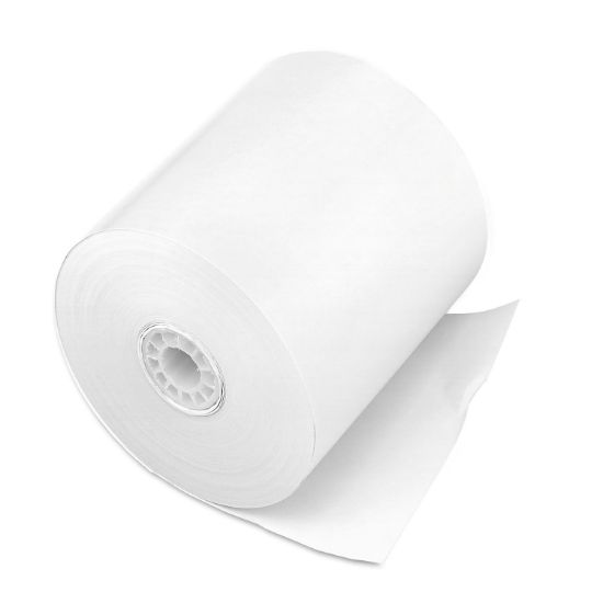 Picture of Single Ply Cash Register/POS Rolls, 3" x 150 ft., White, 50/Carton