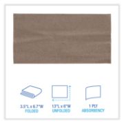 Picture of Boardwalk® Tall Fold Dispenser Napkins, 1-Ply, 13 x 6, Kraft, 500/Pack, 20 Packs/Carton
