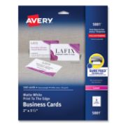 Picture of Avery® Print-to-the-Edge Microperf Business Cards, Color Laser, 2 x 3 1/2, Wht, 160/Pk