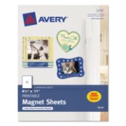 Picture of Avery® Printable Inkjet Magnet Sheets, 8 1/2 x 11, White, 5/Pack