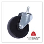 Picture of Alera® Optional Casters For Wire Shelving, 125 lbs./Caster, Black, 4/Set