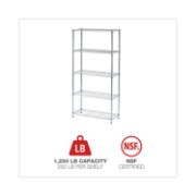 Picture of Alera® Residential Wire Shelving, Five-Shelf, 36w x 14d x 72h, Silver