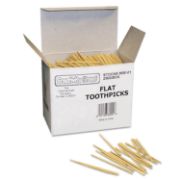 Picture of Chenille Kraft® Flat Wood Toothpicks, Wood, Natural, 2500/Pack