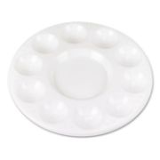Picture of Chenille Kraft® Round Plastic Paint Trays for Classroom, White, 10/Pack