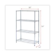 Picture of Alera® Residential Wire Shelving, Four-Shelf, 36w x 14d x 54h, Silver
