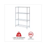 Picture of Alera® Residential Wire Shelving, Four-Shelf, 36w x 14d x 54h, Silver