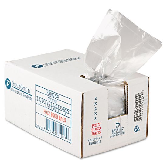 Picture of Inteplast Group Get Reddi Food & Poly Bag, 4 x 2 x 8, 16oz, .68mil, Clear, 1000/Carton