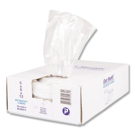 Picture of Inteplast Group Ice Bucket Liner, 6 x 6 x 12, 3qt, .5mil, Clear, 1000/Carton