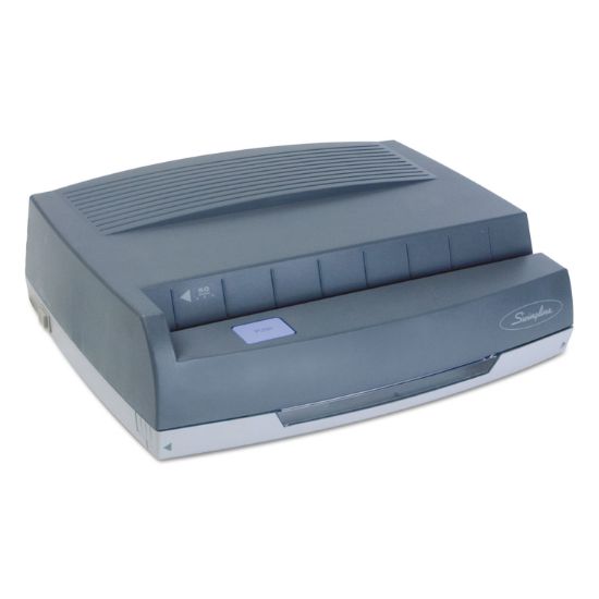 Picture of Swingline® 50-Sheet 350MD Electric Three-Hole Punch, 9/32" Holes, Gray