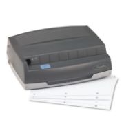 Picture of Swingline® 50-Sheet 350MD Electric Three-Hole Punch, 9/32" Holes, Gray