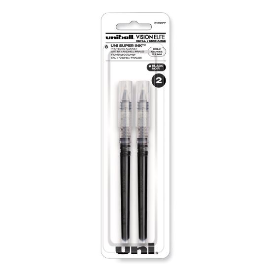 Picture of uni-ball VISION ELITE Refill Rollerball, Roller Ball Refills Bold-0.8mm, 2-Carded, Black Ink (61233PP)