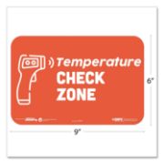 Picture of BESAFE MESSAGING EDUCATION WALL SIGNS, 9 X 6, "TEMPERATURE CHECK ZONE", 3/PACK