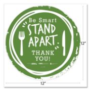 Picture of BESAFE MESSAGING FLOOR DECALS, BE SMART STAND APART; KNIFE/FORK; THANK YOU, 12"