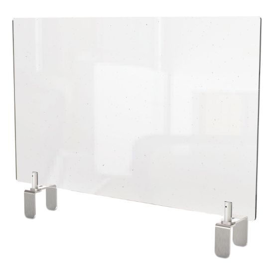 Picture of CLEAR PARTITION EXTENDER WITH ATTACHED CLAMP, 29 X 3.88 X 24, THERMOPLASTIC SHEE
