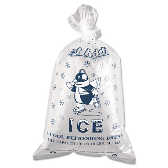 Picture of Inteplast Group Ice Bag, 12 x 21, 10lb Capacity, 1.5mil, Clear/Blue, 1000/Carton