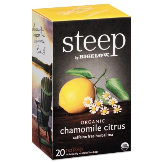 Picture of Bigelow® steep Tea, Chamomile Citrus Herbal, 1 oz Tea Bag, 20/Box