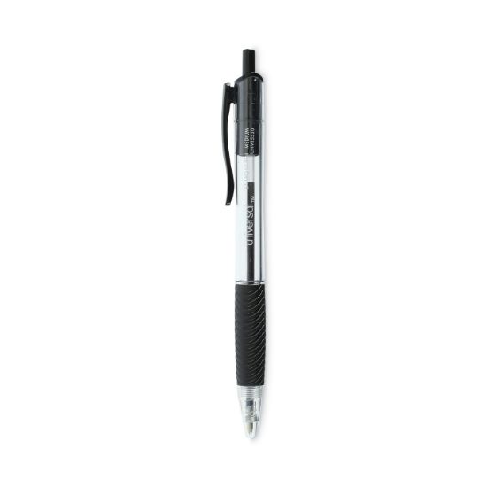 Picture of Universal™ Comfort Grip Clear Barrel Retractable Ballpoint Pen, Black Ink, 1mm, 48/Set