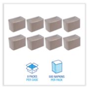 Picture of Boardwalk® Beverage Napkins, 1-Ply, 9.5" x 9.5", Kraft, 500/Pack, 8 Packs/Carton
