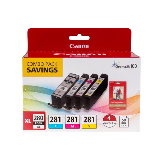 Picture of Canon® 2021C006 (CLI-281; PGI-280 XL) Ink, Black XL/Cyan/Magenta/Yellow
