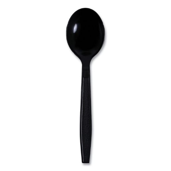 Picture of Boardwalk® Heavyweight Wrapped Polypropylene Cutlery, Soup Spoon, Black, 1000/Carton