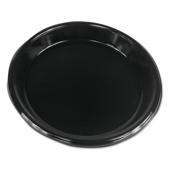 Picture of Boardwalk® Hi-Impact Plastic Dinnerware, Plate, 10" Diameter, Black, 500/Carton