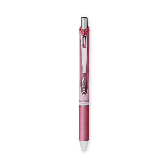 Picture of Pentel® EnerGel RTX Retractable Liquid Gel Pen, .7mm, Pink Barrel, Black Ink. 3/Pack