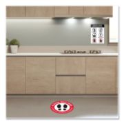 Picture of Avery® Preprinted Surface Safe Wall Decals, 7 x 10, Prevent Germs from Spreading, White/Black Face, Black Graphics, 5/Pack