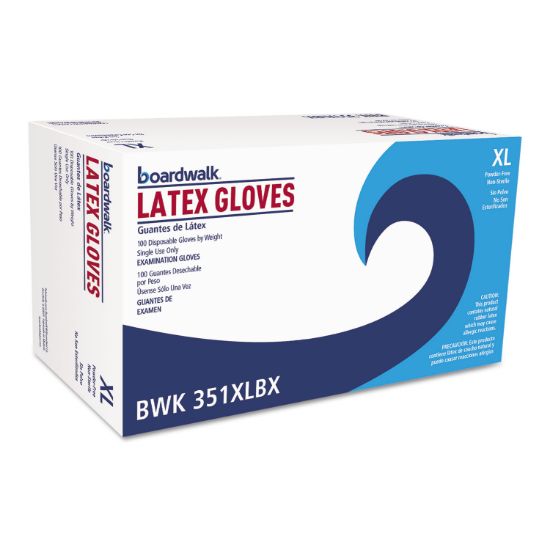Picture of Boardwalk® Powder-Free Latex Exam Gloves, X-Large, Natural, 4 4/5 mil, 1000/Carton