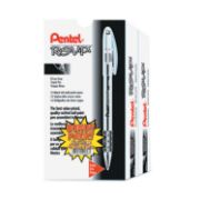 Picture of Pentel® R.S.V.P. Stick Ballpoint Pen, .7mm, Translucent Barrel, Black Ink, 24/Pack