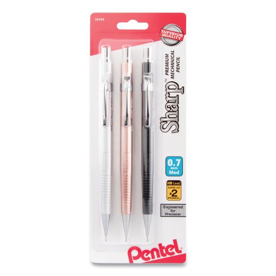 Picture of Pentel® Sharp Mechanical Drafting Pencil, 0.7 mm, Assorted Barrels, 3/Pack