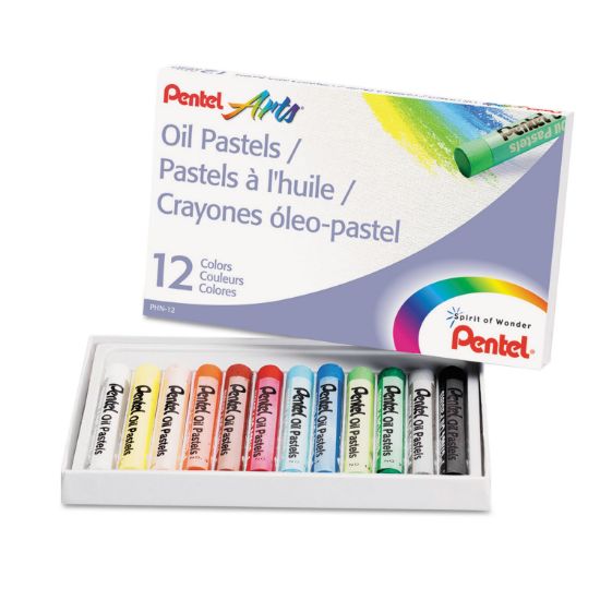 Picture of Pentel® Oil Pastel Set With Carrying Case,12-Color Set, Assorted, 12/Set