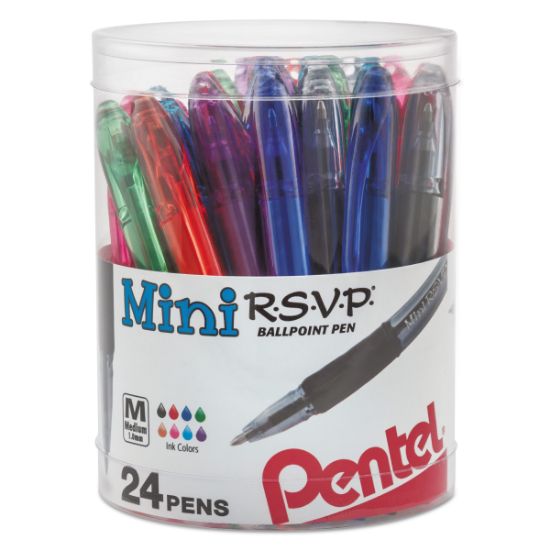 Picture of Pentel® R.S.V.P. Mini Ballpoint Pen, 1 mm, Assorted Ink, 24/Pack