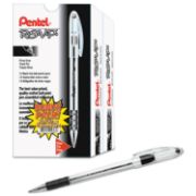 Picture of Pentel® R.S.V.P. Stick Ballpoint Pen, .7mm, Translucent Barrel, Black Ink, 24/Pack