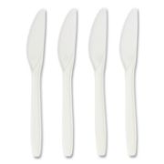 Picture of Perk™ Eco-ID Compostable Cutlery, Knife, White, 300/Pack