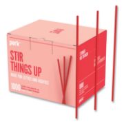Picture of Perk™ Red Plastic Stirrers, 1,000/Pack