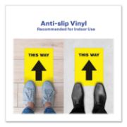 Picture of Avery® Social Distancing Floor Decals, 8.5 x 11, This Way, Yellow Face, Black Graphics, 5/Pack