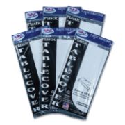Picture of Tablemate® Rectangular Table Cover, Heavyweight Plastic, 54 x 108, White, 6/Pack, 4PK/CT