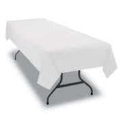 Picture of Tablemate® Rectangular Table Cover, Heavyweight Plastic, 54 x 108, White, 6/Pack, 4PK/CT