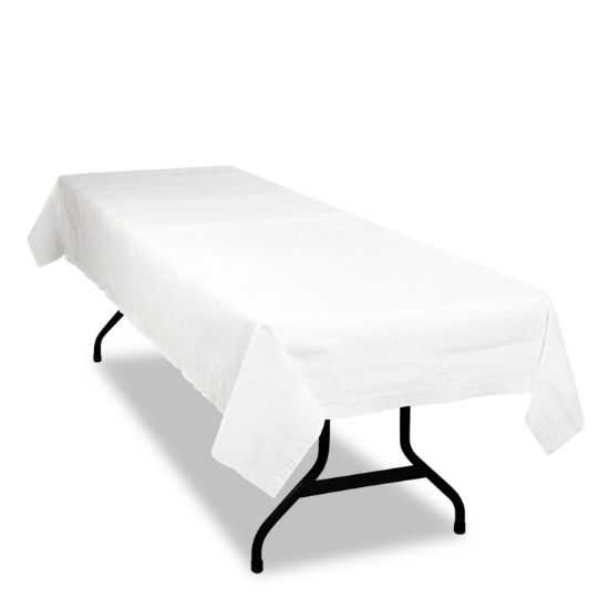 Picture of Tablemate® Table Set Poly Tissue Table Cover, 54 x 108, White, 6/Pack