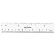 Picture of Universal® Clear Plastic Ruler, Standard/Metric, 6"