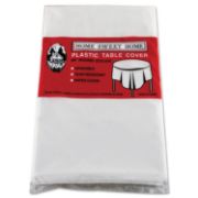 Picture of Tablemate® Table Set Round Table Cover, Plastic, 84" dia, White, 6/Pack