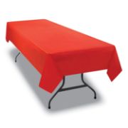 Picture of Tablemate® Table Set Rectangular Table Cover, Heavyweight Plastic, 54 x 108, Red, 6/Pack