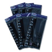 Picture of Tablemate® Table Set Rectangular Table Covers, Heavyweight Plastic, 54 x 108, Black, 6/Pack
