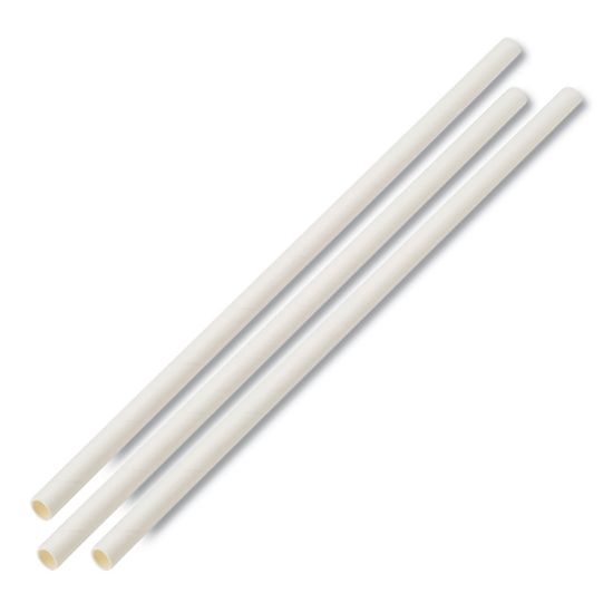 Picture of Boardwalk® Unwrapped Paper Straws, 7 3/4" x 1/4" White, 4800 Straws/Carton